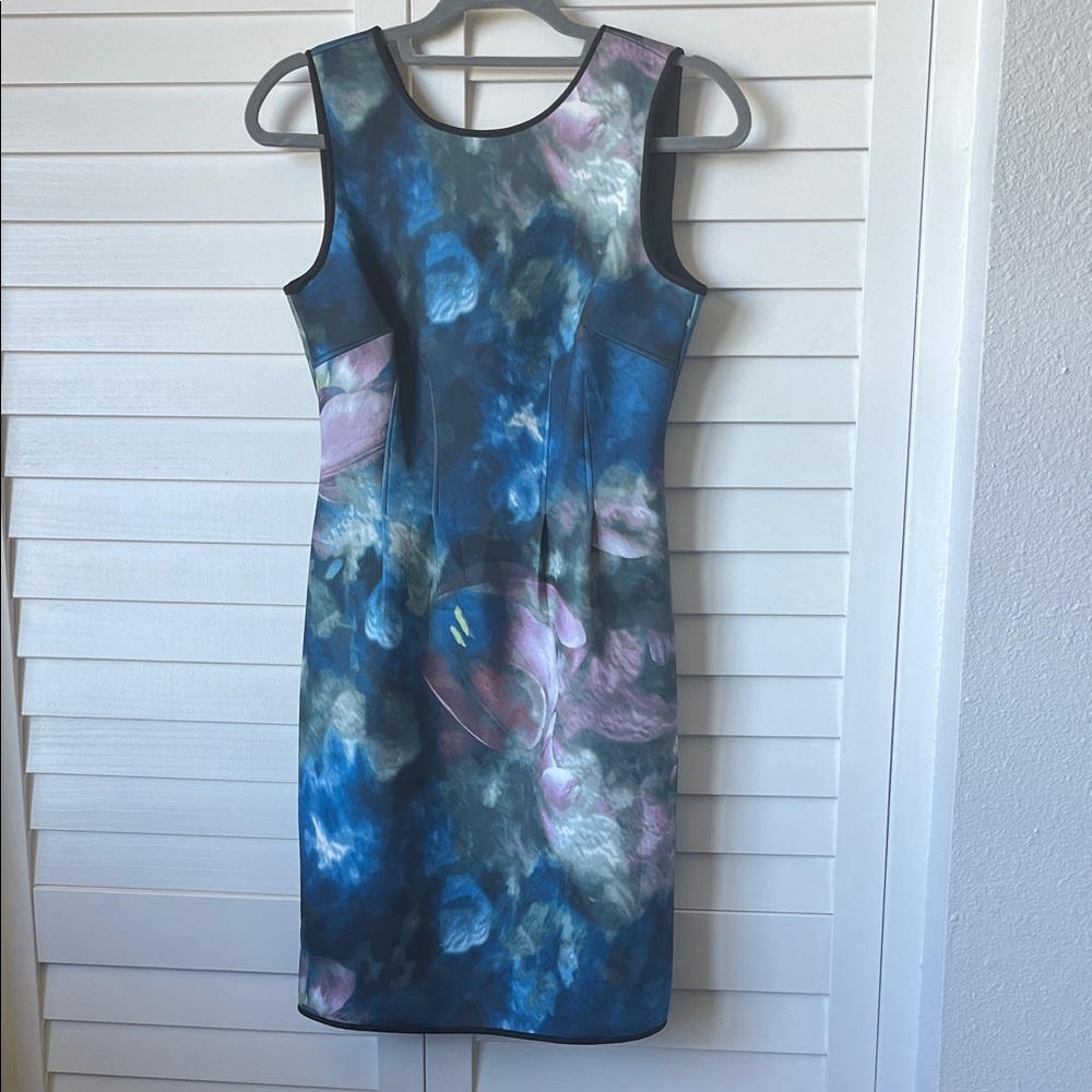 White House Black Market Blue and Pink Dress